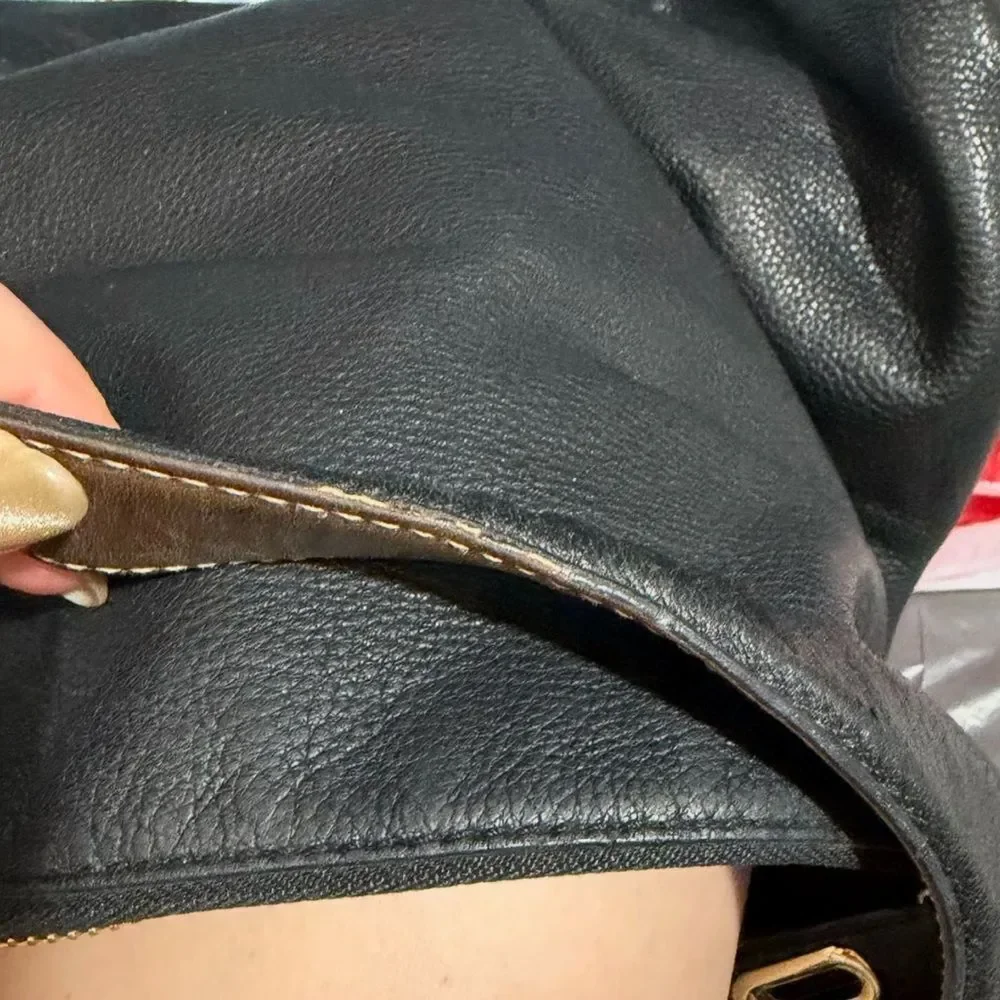 Reed Krakoff Black Leather Gold Tone Hardware Hobo Bag